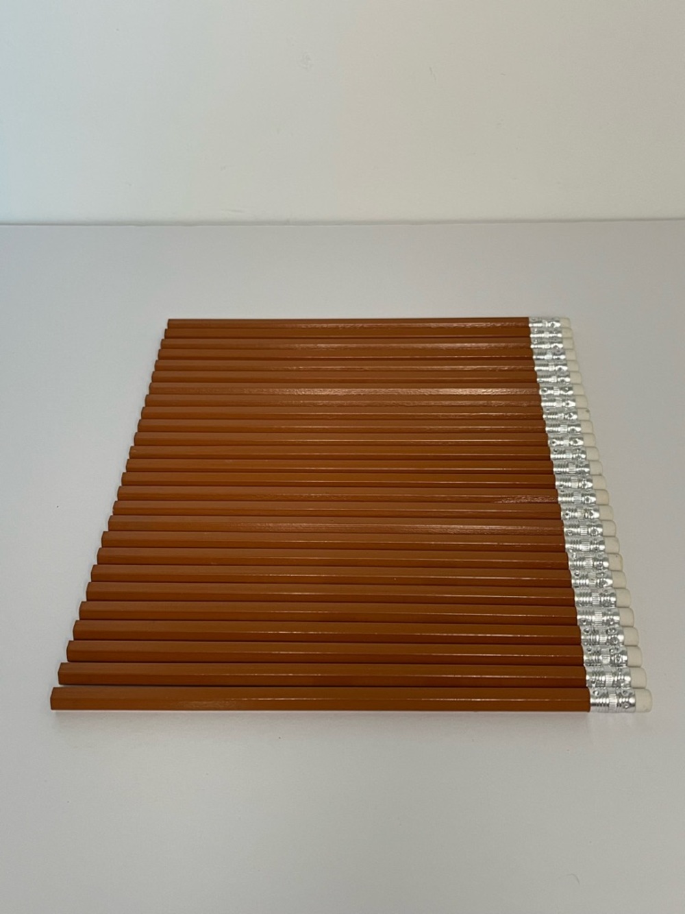 Set of 26 Brown Wood Pencils with Erasers